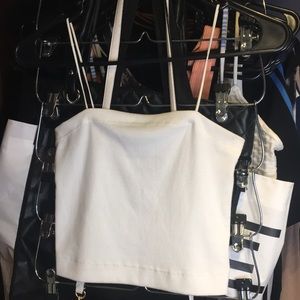 White American eagle crop top